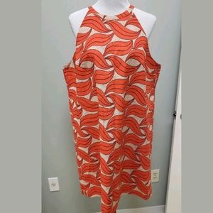Ann Taylor orange print dress size 18